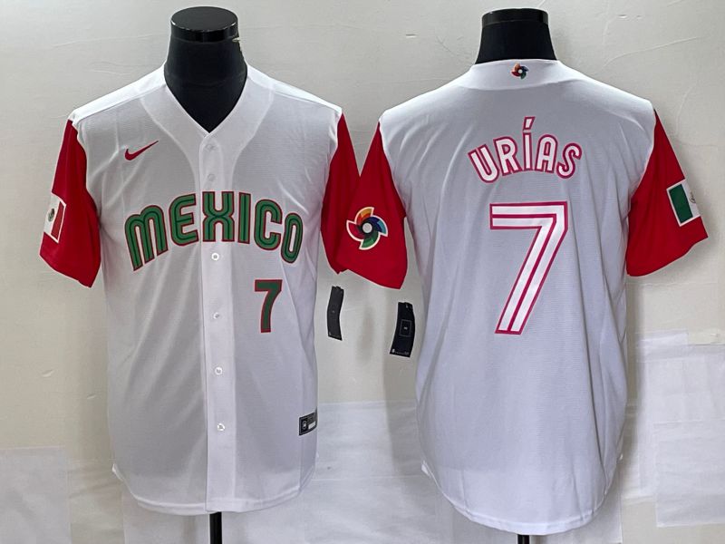 Men 2023 World Cub Mexico #7 Urias White white Nike MLB Jersey17->more jerseys->MLB Jersey